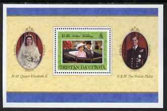 Tristan da Cunha 1997 Golden Wedding of Queen Elizabeth II and Prince Phillip miniature sheet unmounted mint, SG MS630