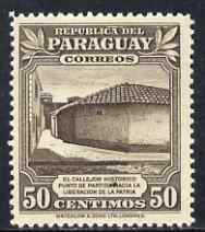 Paraguay 1944-45 Meeting place of Independence Conspirators 50c from Pictorial set, unmounted mint SG 593