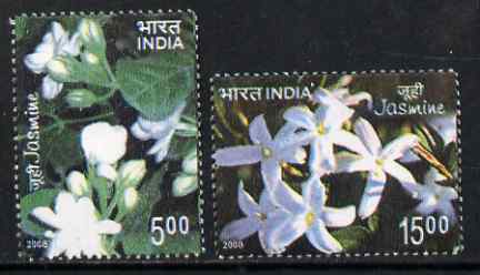 India 2008 Jasmin perf set of 2 values unmounted mint