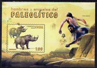 Cuba 2008 Pre-historic Man & Animals imperf s/sheet unmounted mint 