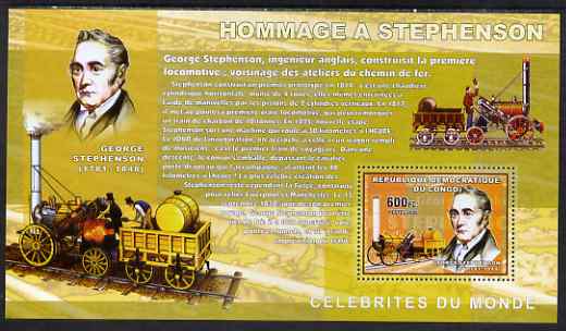 Congo 2006 George Stephenson perf s/sheet, unmounted mint