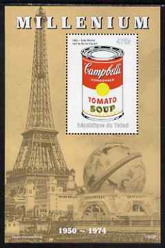 Chad 1999 Millennium - Tomato Soup by Andy Warhol perf m/sheet unmounted mint