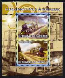 Djibouti 2008 Steam Locos #3 - King Edward I & Saint Gabriel perf sheetlet containing 2 values unmounted mint