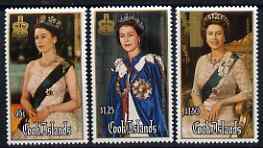 Cook Islands 1986 60th Birthday of the Queen perf set of 3 unmounted mint, SG 1065-7