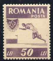 Rumania 1946 Sports - Running 50L violet unmounted mint SG 1818