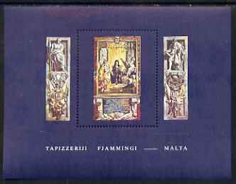 Malta 1980 Flemish Tapestries #4 - Grandmaster Perelles with Saints Jude & Simon perf m/sheet unmounted mint SG MS 640