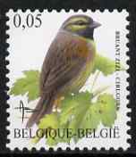 Belgium 2002-09 Birds #5 Cirl Bunting 0.05 Euro unmounted mint, SG 3693b