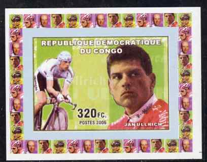 Congo 2006 Famous Cyclists #3 - Jan Ullrich individual imperf deluxe sheet unmounted mint