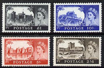 GB Great Britain 1967 Castles (wmk Multiple Crowns) set of 4 unmounted mint, SG 595a-98a