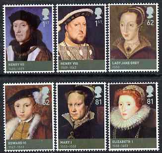 GB Great Britain 2009 The House of Tudor perf set of 6 unmounted mint