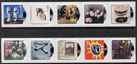 GB Great Britain 2010 Classic Album Covers self adhesive set of 10 (2 strips of 5) unmounted mint