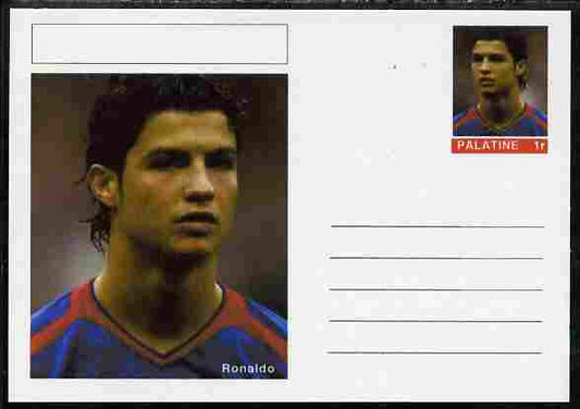 Palatine (Fantasy) Personalities - Ronaldo (football) postal stationery card unused and fine