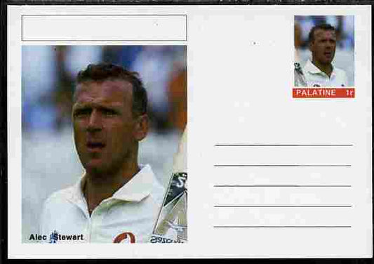 Palatine (Fantasy) Personalities - Alec Stewart (cricket) postal stationery card unused and fine