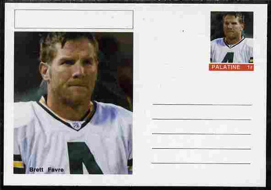 Palatine (Fantasy) Personalities - Brett Favre (American football) postal stationery card unused and fine