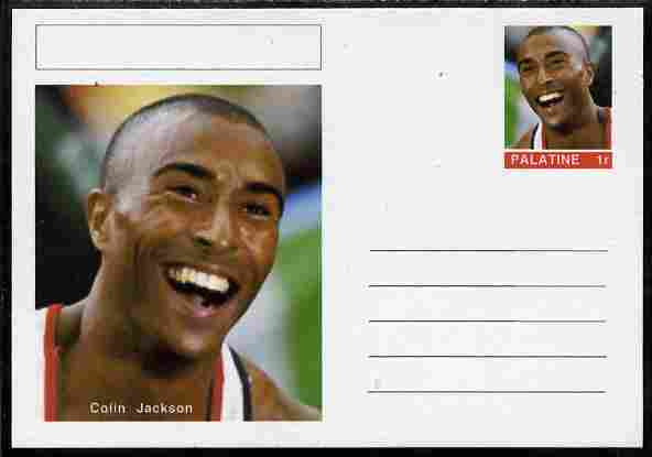 Palatine (Fantasy) Personalities - Colin Jackson (athletics) postal stationery card unused and fine