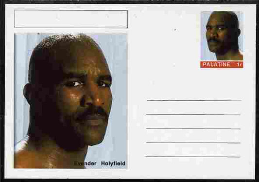 Palatine (Fantasy) Personalities - Evander Holyfield (boxing) postal stationery card unused and fine