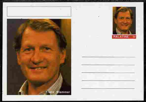 Palatine (Fantasy) Personalities - Franz Klammer (skiing) postal stationery card unused and fine
