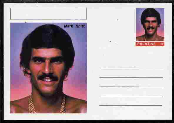 Palatine (Fantasy) Personalities - Mark Spitz (swimming) postal stationery card unused and fine