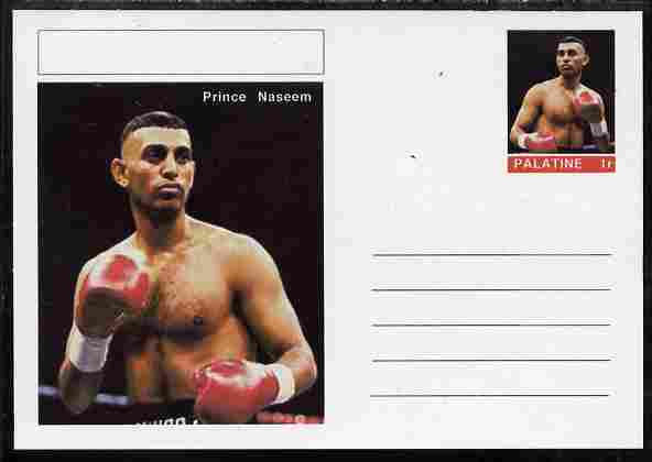 Palatine (Fantasy) Personalities - Prince Naseem (boxing) postal stationery card unused and fine