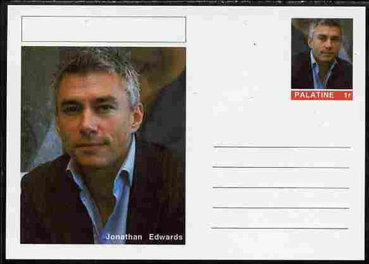 Palatine (Fantasy) Personalities - Jonathan Edwards (athletics) postal stationery card unused and fine