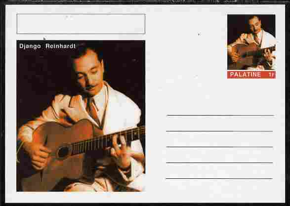Palatine (Fantasy) Personalities - Django Reinhardt postal stationery card unused and fine