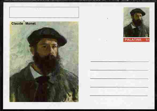 Palatine (Fantasy) Personalities - Claude Monet postal stationery card unused and fine