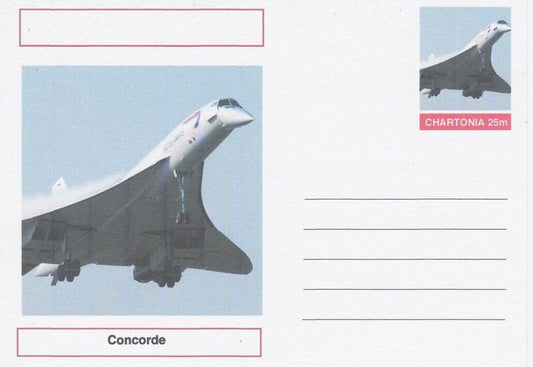 Chartonia (Fantasy) Aircraft - Concorde postal stationery card unused and fine