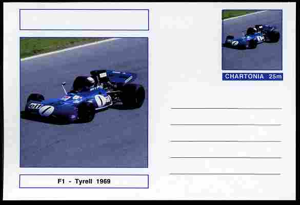 Chartonia (Fantasy) Formula 1 - Tyrell 1969 postal stationery card unused and fine