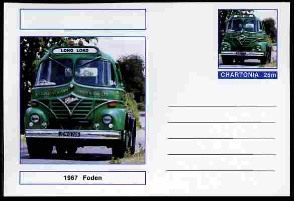 Chartonia (Fantasy) Trucks - Foden (1967) postal stationery card unused and fine