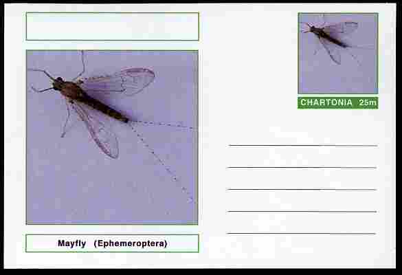 Chartonia (Fantasy) Insects - Mayfly (Ephemeroptera) postal stationery card unused and fine