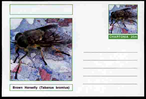 Chartonia (Fantasy) Insects - Brown Horsefly (Tabanus bromius) postal stationery card unused and fine
