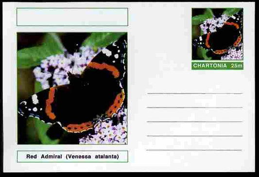 Chartonia (Fantasy) Butterflies - Red Admiral (Venessa atalanta) postal stationery card unused and fine