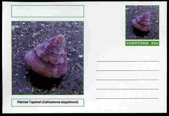 Chartonia (Fantasy) Shells - Painted Topshell (Calliostoma zizyphinum) postal stationery card unused and fine