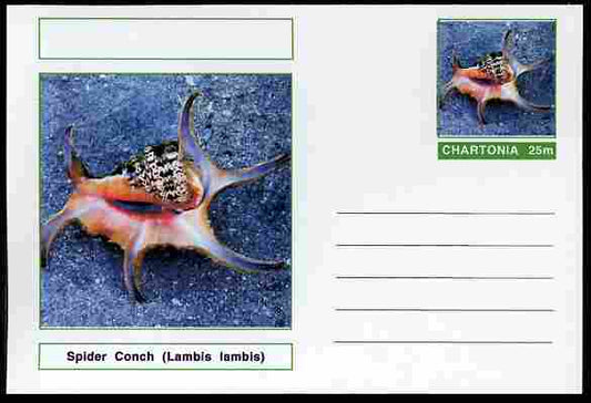 Chartonia (Fantasy) Shells - Spider Conch (Lambis lambis) postal stationery card unused and fine
