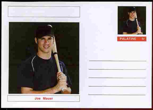 Palatine (Fantasy) Personalities - Joe Mauer (baseball) postal stationery card unused and fine