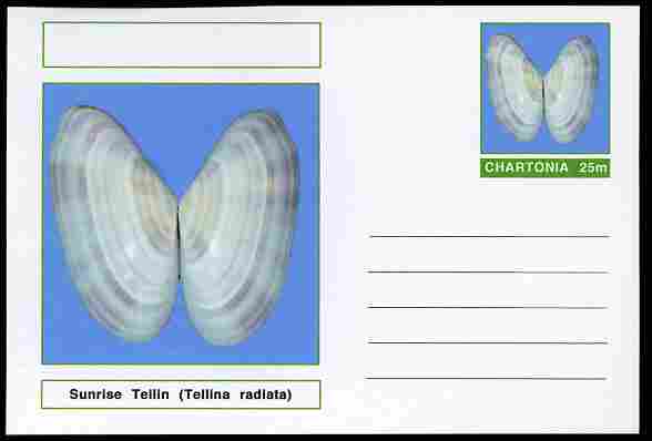 Chartonia (Fantasy) Shells - Sunrise Tellin (Tellina radiata) postal stationery card unused and fine