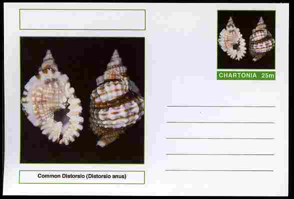 Chartonia (Fantasy) Shells - Common Distorsio (Distorsio anus) postal stationery card unused and fine