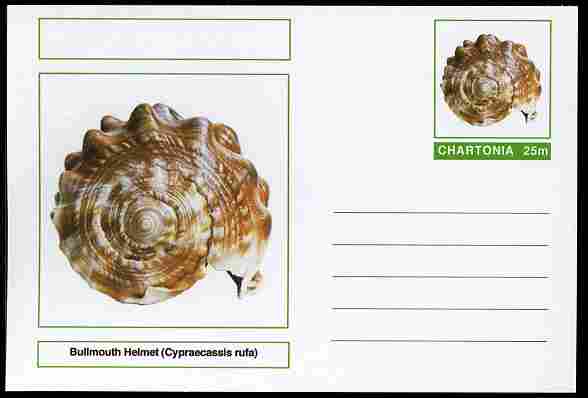 Chartonia (Fantasy) Shells - Bullmouth Helmet (Cypraecassis rufa) postal stationery card unused and fine