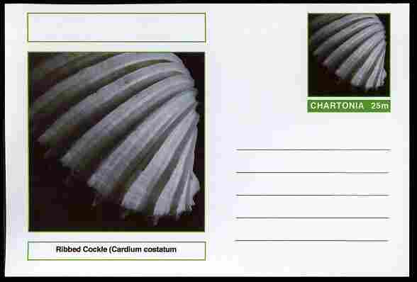 Chartonia (Fantasy) Shells - Ribbed Cockle (Cardium costatum) postal stationery card unused and fine