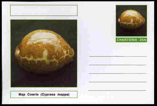 Chartonia (Fantasy) Shells - Map Cowrie (Cypraea mappa) postal stationery card unused and fine