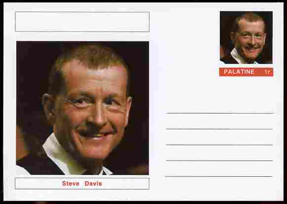 Palatine (Fantasy) Personalities - Steve Davis (snooker) postal stationery card unused and fine