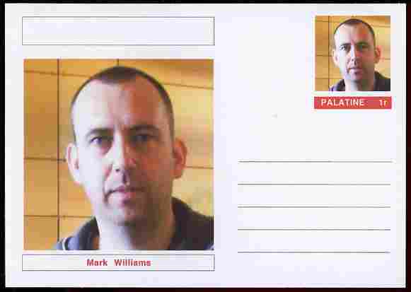 Palatine (Fantasy) Personalities - Mark Williams (snooker) postal stationery card unused and fine