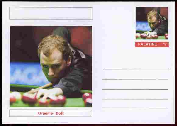 Palatine (Fantasy) Personalities - Graeme Dott (snooker) postal stationery card unused and fine
