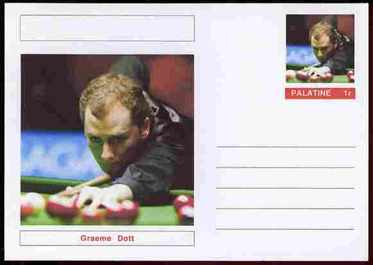 Palatine (Fantasy) Personalities - Graeme Dott (snooker) postal stationery card unused and fine