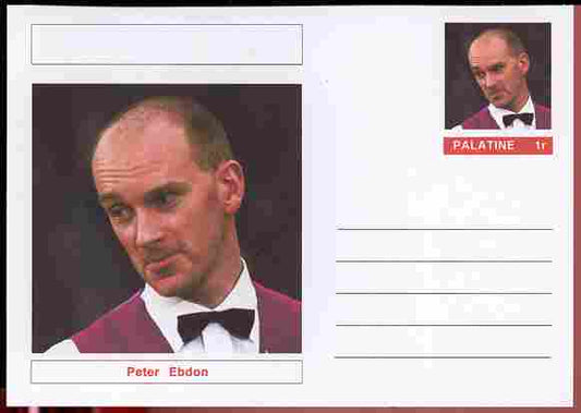 Palatine (Fantasy) Personalities - Peter Ebdon (snooker) postal stationery card unused and fine