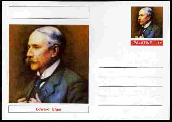 Palatine (Fantasy) Personalities - Edward Elgar (Composer) postal stationery card unused and fine