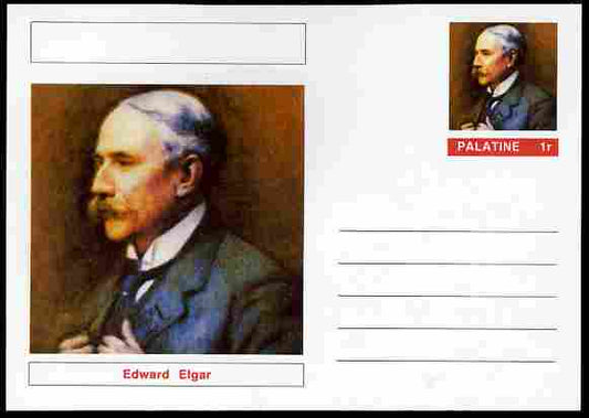Palatine (Fantasy) Personalities - Edward Elgar (Composer) postal stationery card unused and fine