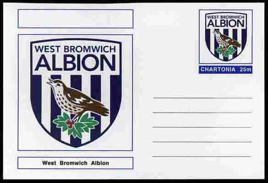 Chartonia (Fantasy) Football Club Badges - West Bromwich Albion postal stationery card unused and fine