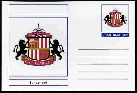 Chartonia (Fantasy) Football Club Badges - Sunderland postal stationery card unused and fine