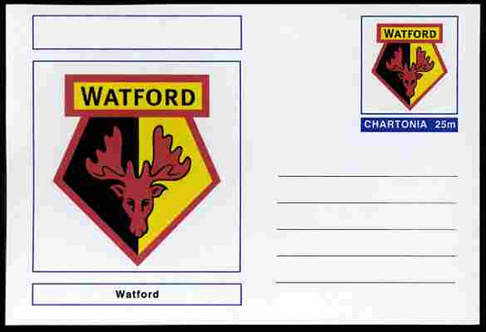 Chartonia (Fantasy) Football Club Badges - Watford postal stationery card unused and fine